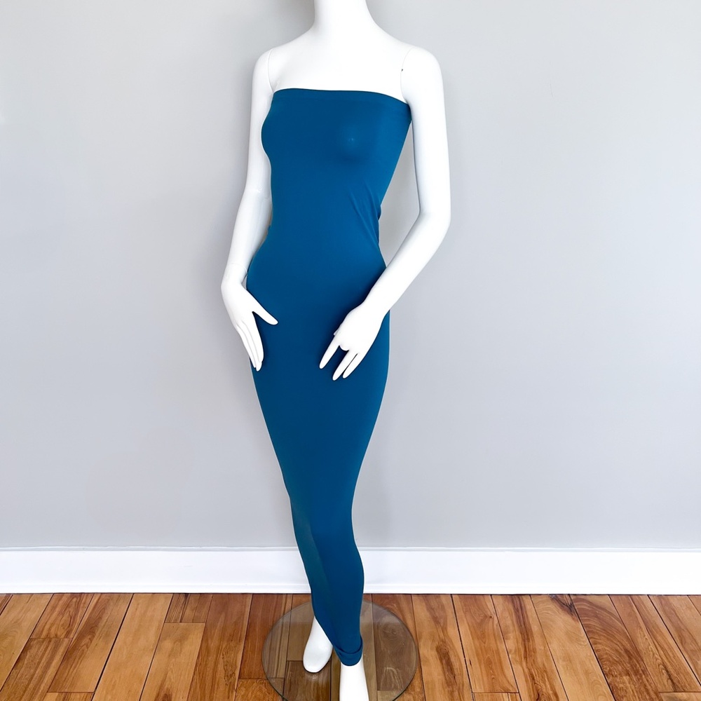 $265 Wolford Fatal Dress Turquoise Blue Small Multiwear Maxi Strapless Skirt